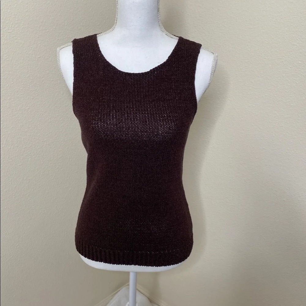 Theory Merletto Dark Brown Sleeveless Top